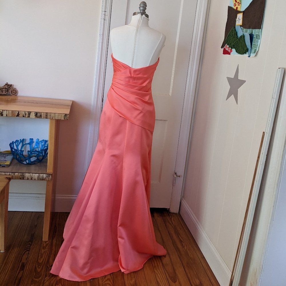 Alfred Angelo Vibrant Pink Strapless Gown - Picture 3 of 13